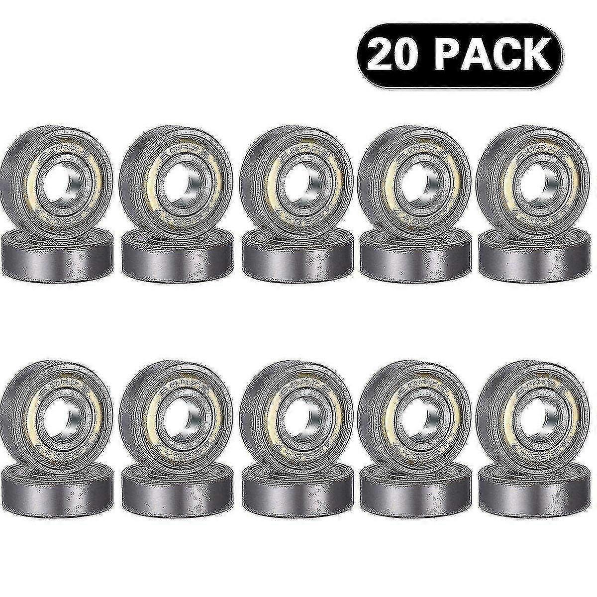 20pcs 608 Zz Ball Bearing, 608zz Metal Double Shielded Miniature De...