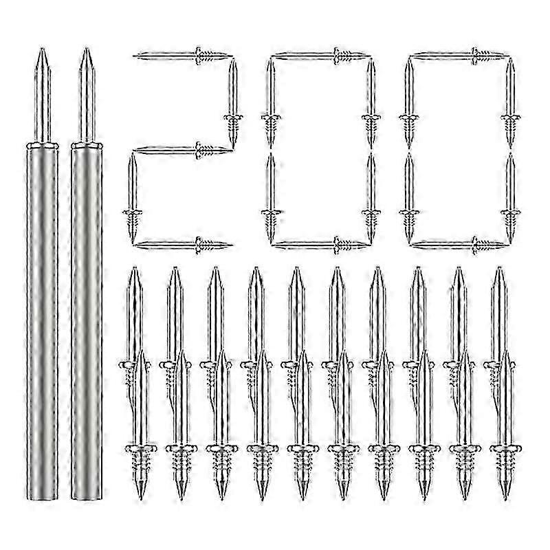 200 Pcs Double-Head Skirting Thread Seamless Nail,Rust-Proof No Trace Skirting Thread Screws Set with 2 Rods, with Nail