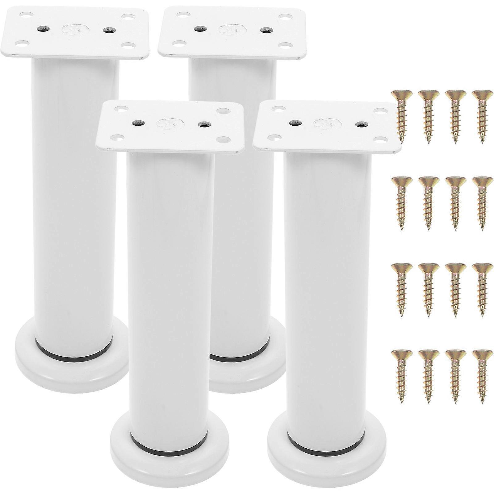 Adjustable Metal Support Legs For Diy Projects Home Improvement Enhanced Stability Durable Materials White Color 7.07X2.40X2.36in 4Pcs