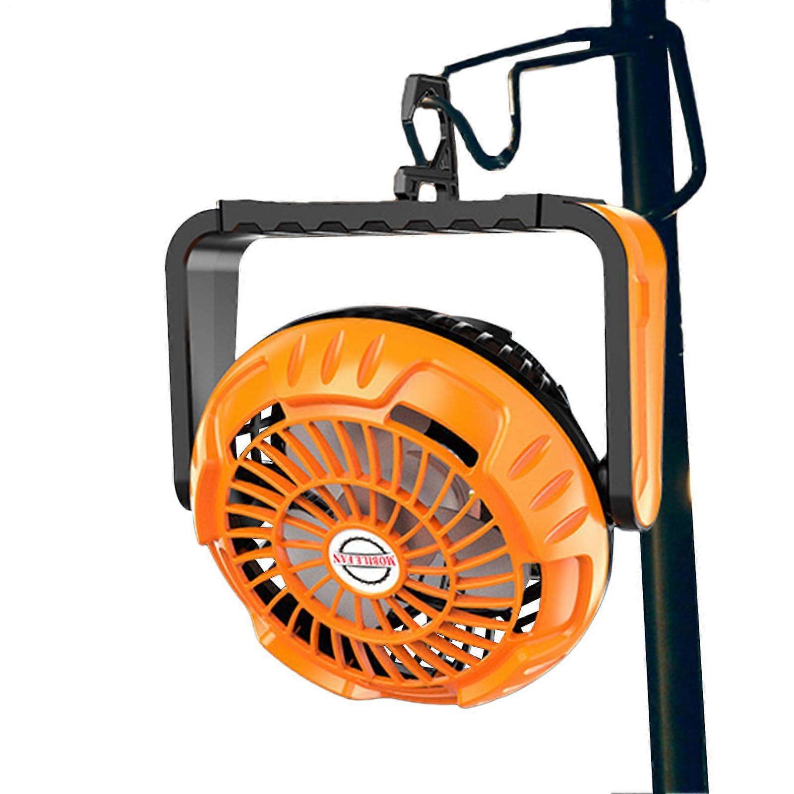 Rechargeable Fan with Light Three-Speed Waterproof Portable LED Lantern Hanging Hook Camping Fan For Fishing Tailgating