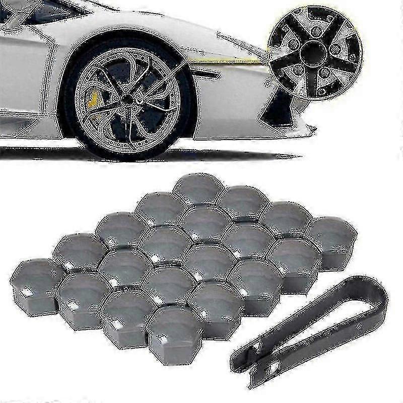 20 stk 17mm / 19/21mm bil hjulmutter caps Abs Auto Trim Dekk hjulmutter deksel skrueboltbeskyttelse dekker skruebeskytter-YUHAO