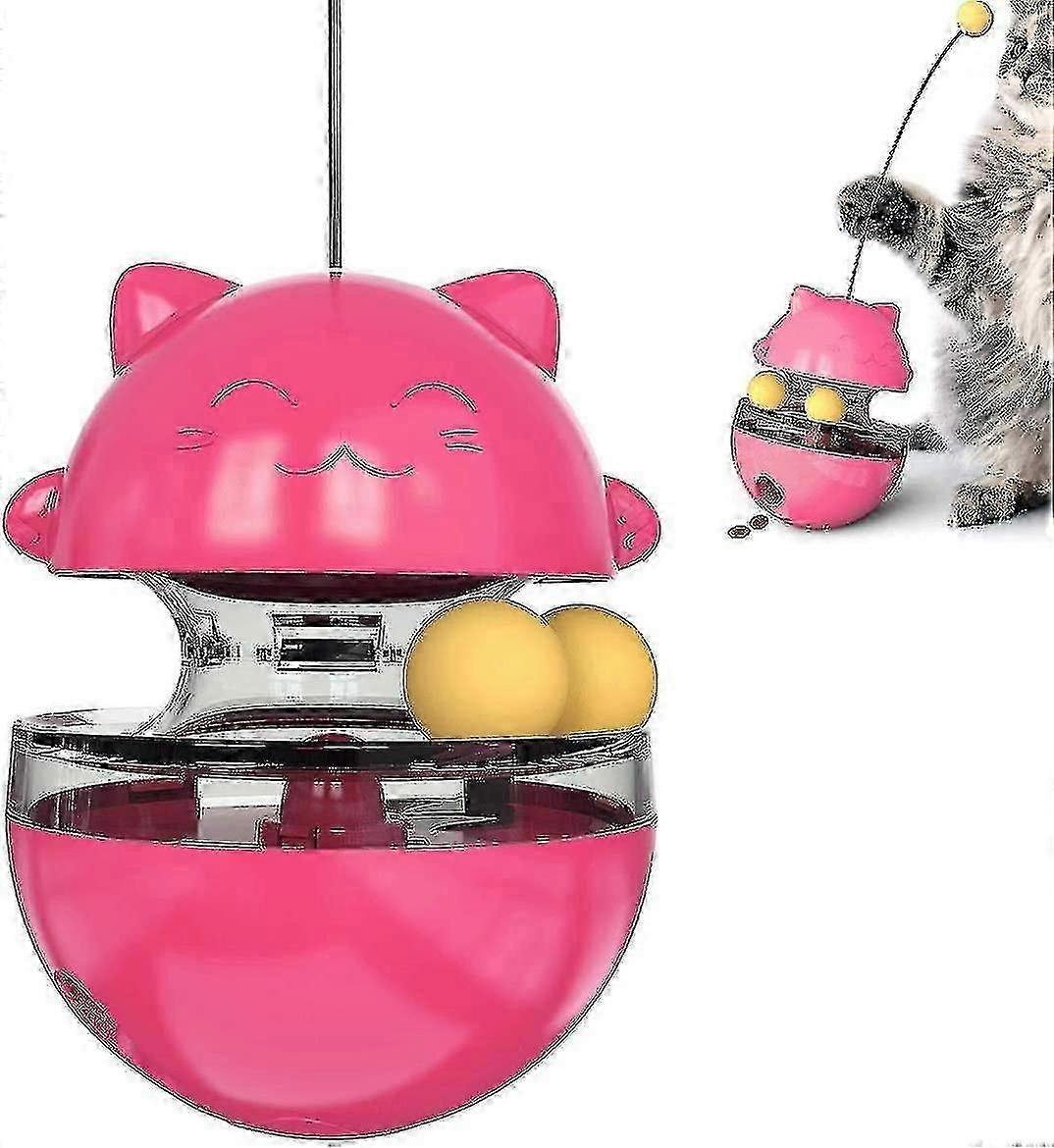 4 In 1 Cat Toy, Interactive Cat Ball With Double Ball, Interactive Cat Toy, Easy Clean Cat Kibble Dispenser Toy, Interactive Cat Toy With Cat Stick (r