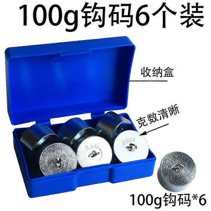 6pcs Scale Weight: 100g Laboratory Weight Set with Hooks for Education and Daily Use Precision Calibration for Physics and Science Experiments