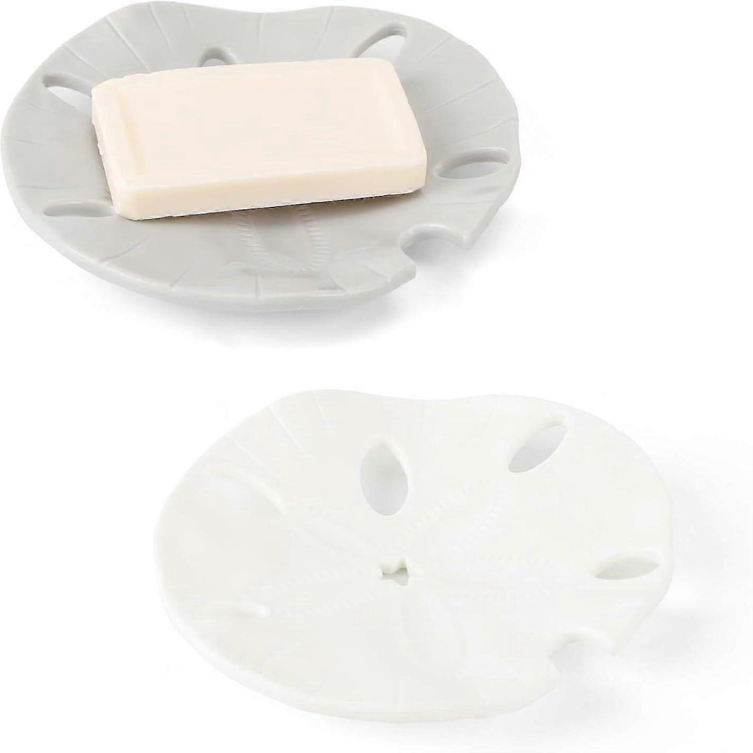Soap holders Dish - Floating Soap Dish for Bathroom, Shower, Kitchen (White-Gray)