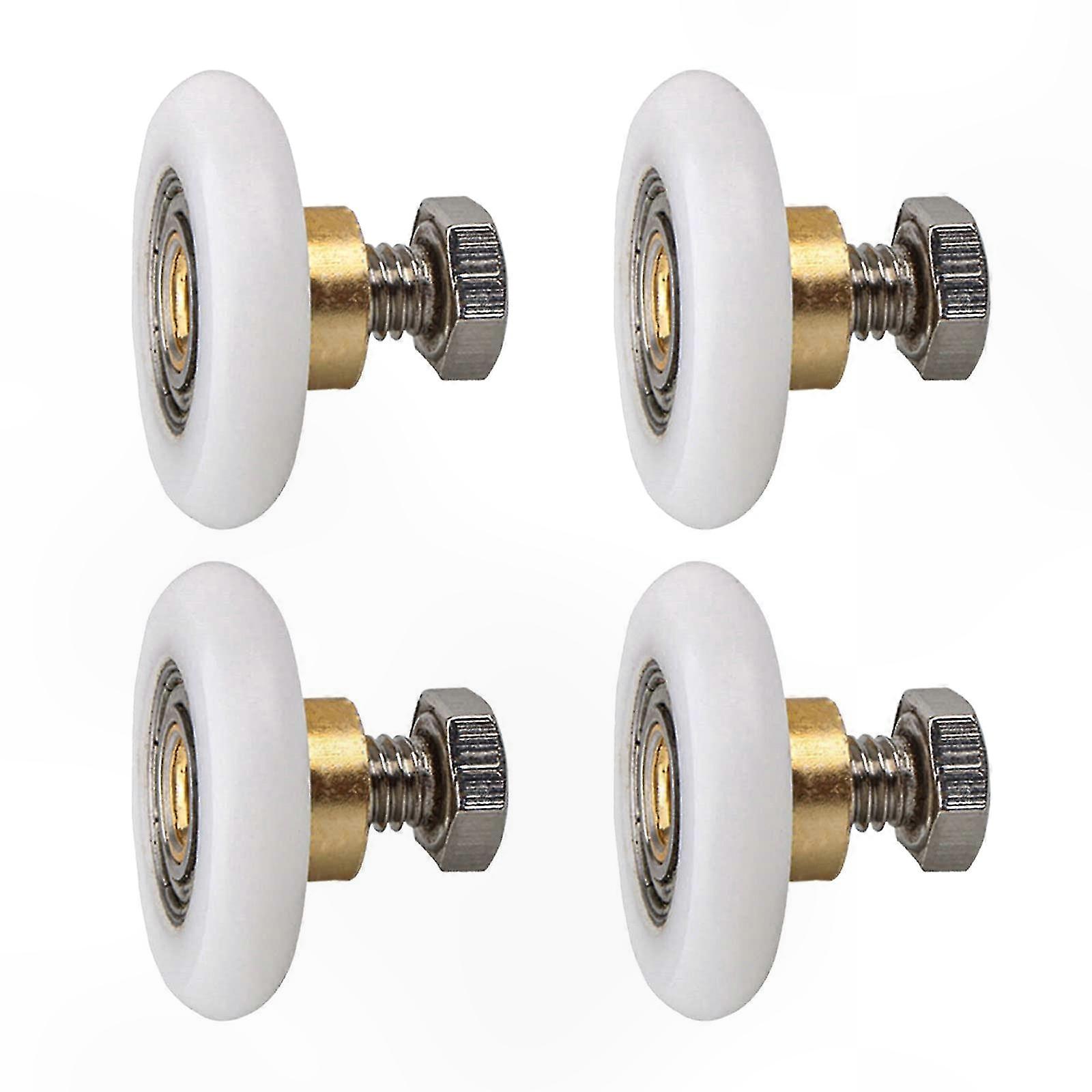 4-Pack Shower Door Rollers, 25mm Replacement Wheels for Sliding Doors, Durable Casters for Smooth Operation