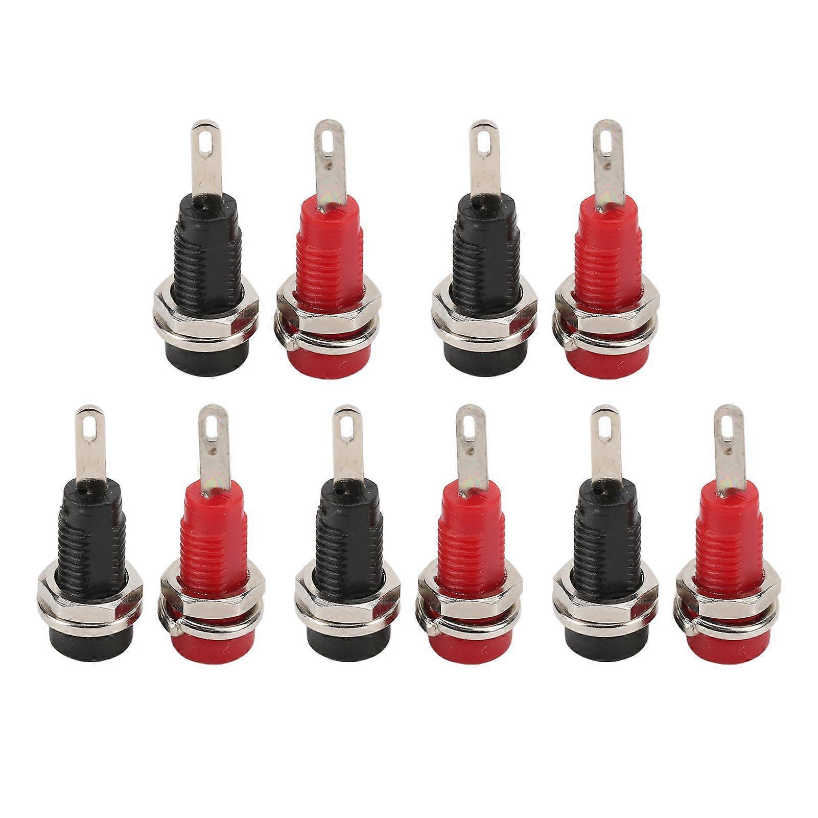 J.40003 2mm Banana Jack Socket Adapter Panel Mount Binding Post with Inner Spring Sheet Black and Red