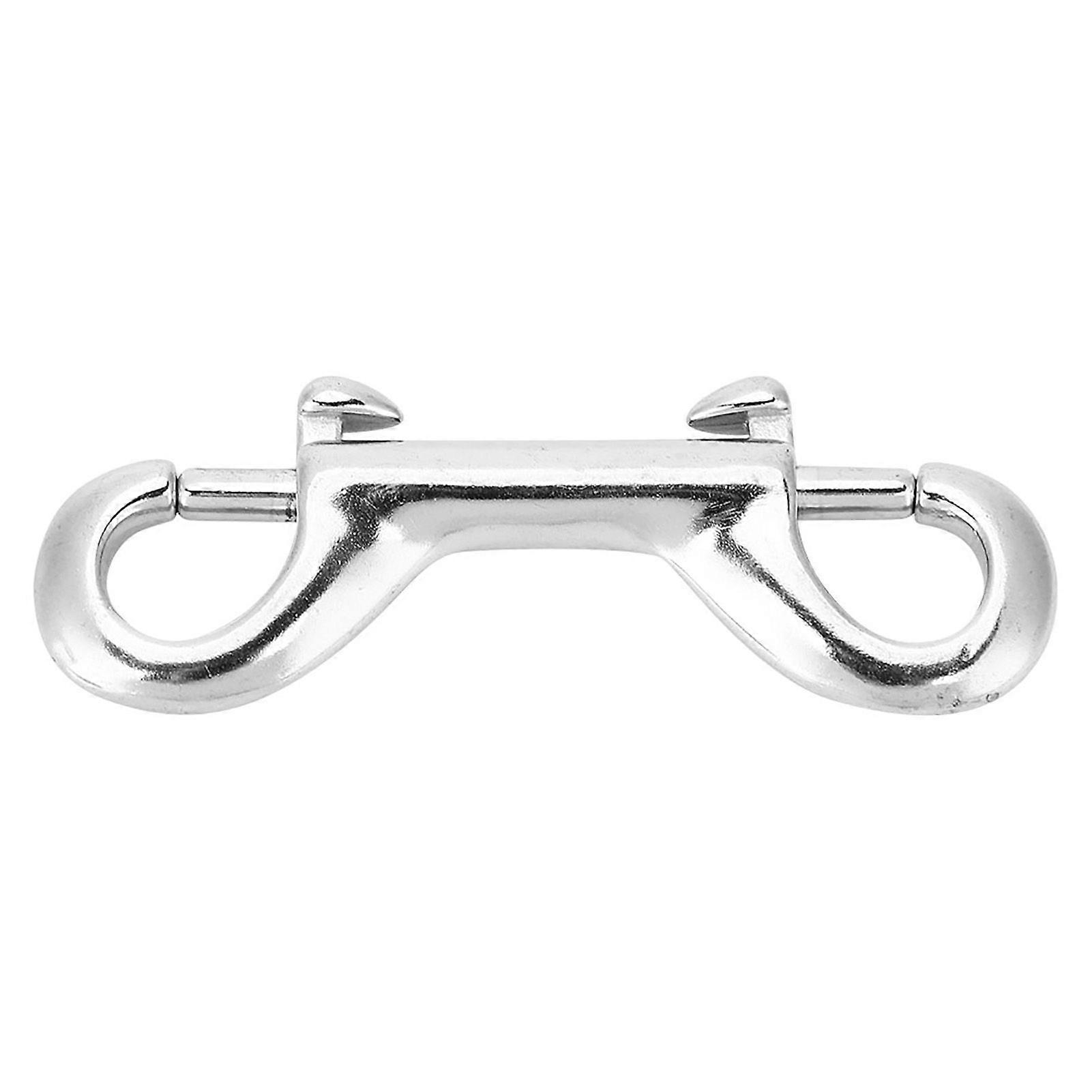 Silver Durable Stainless Steel Double Ended Clip Hook Bolt Snap Scuba Diving Buckle (65mm)