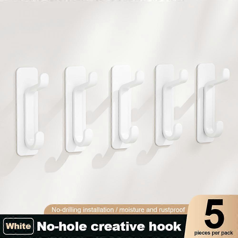 5-piece self-adhesive wall hooks, waterproof, rust-proof, up to 6 kg load capacity, in 4 colors