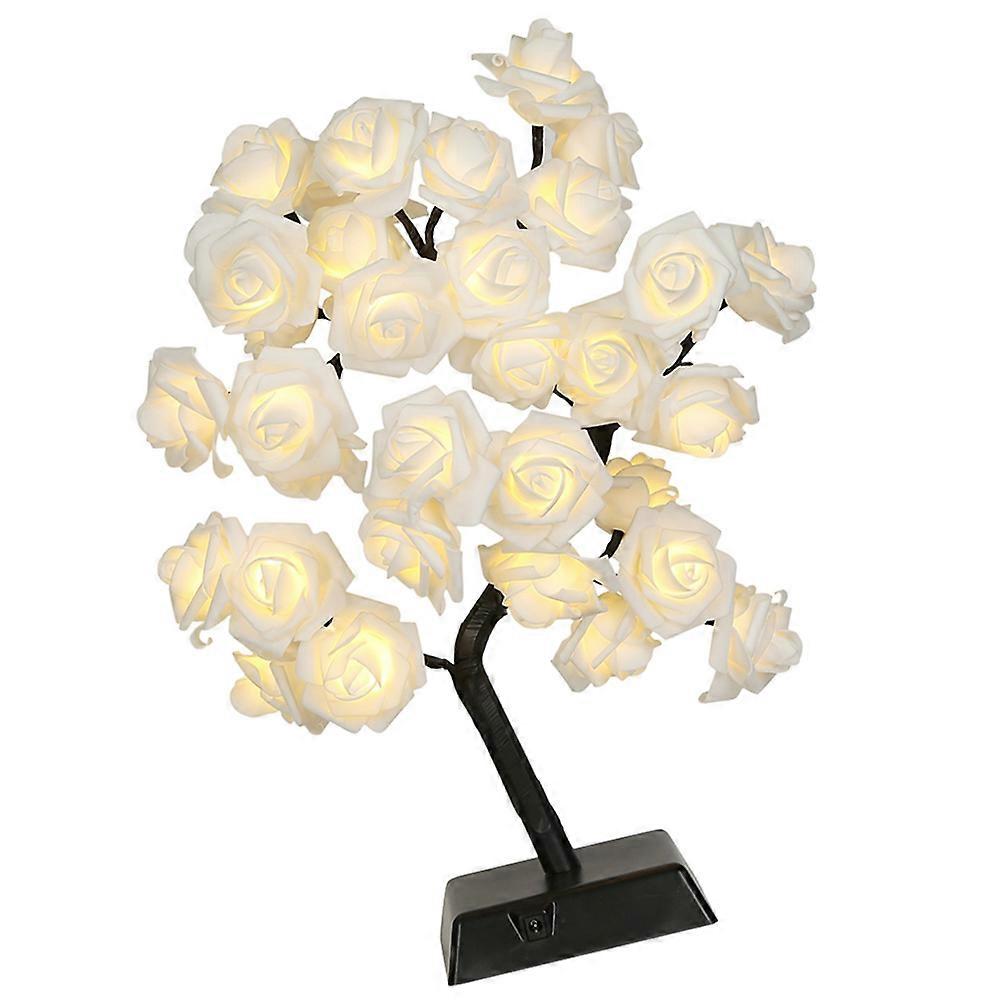 White Tree Shape Desk Lamp 2Pcs Decorative PVC Bedside Lamp for Lighting