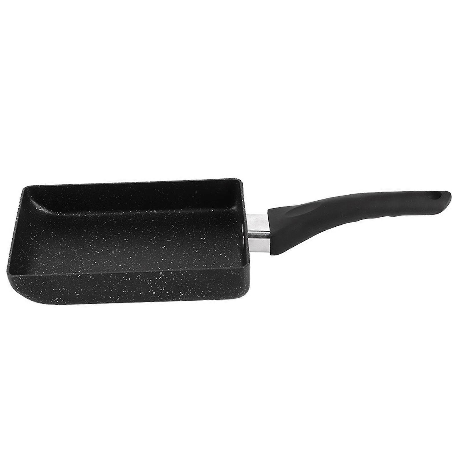 Tamagoyaki Rectangular NonStick Saucepan Plastic Handle Black Omelet Frying Pan