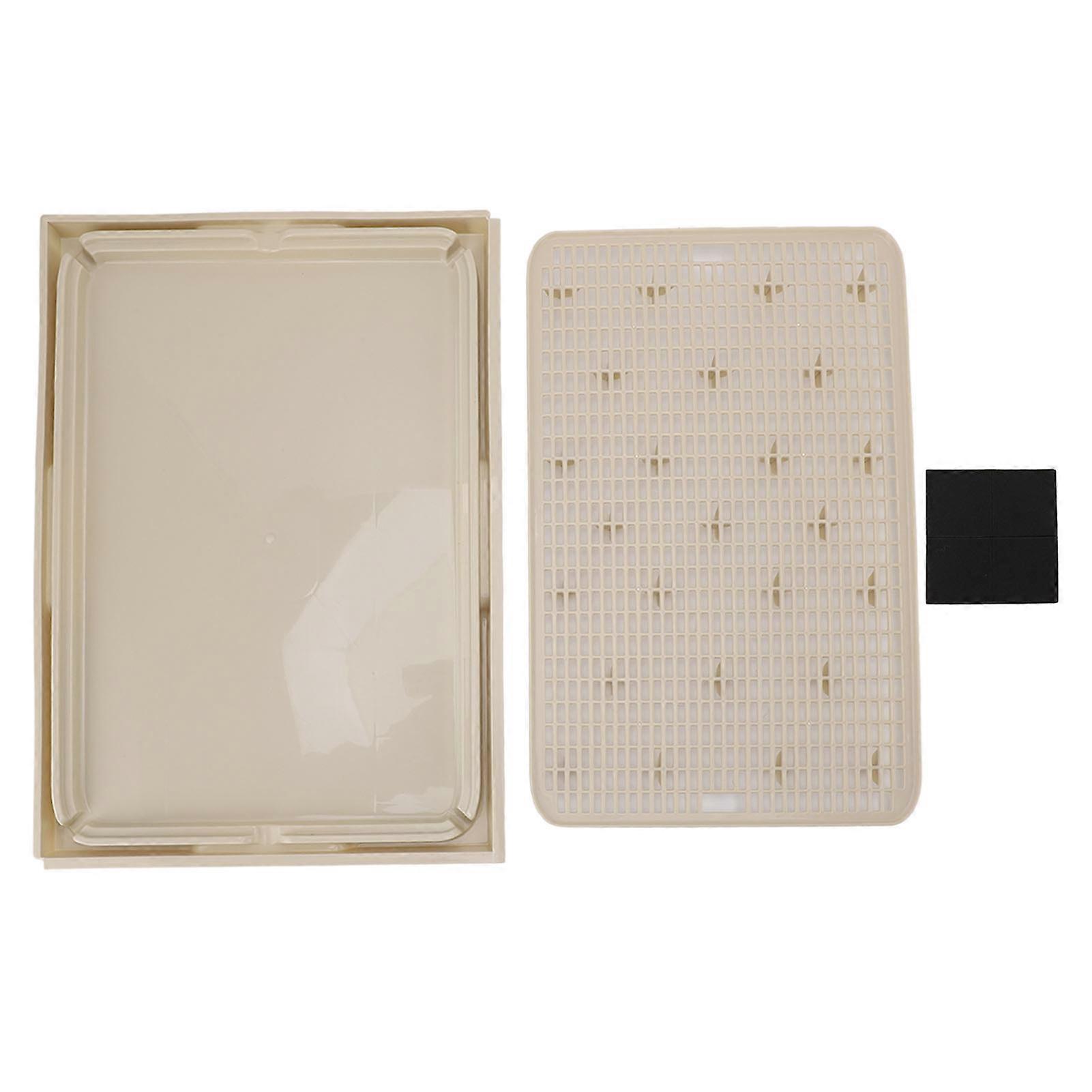 Cat Litter Mat Double Layer Spacious Washable with Anti Slip Bottom, Cat Litter Box Mat and Catcher Mat Khaki Durable Design