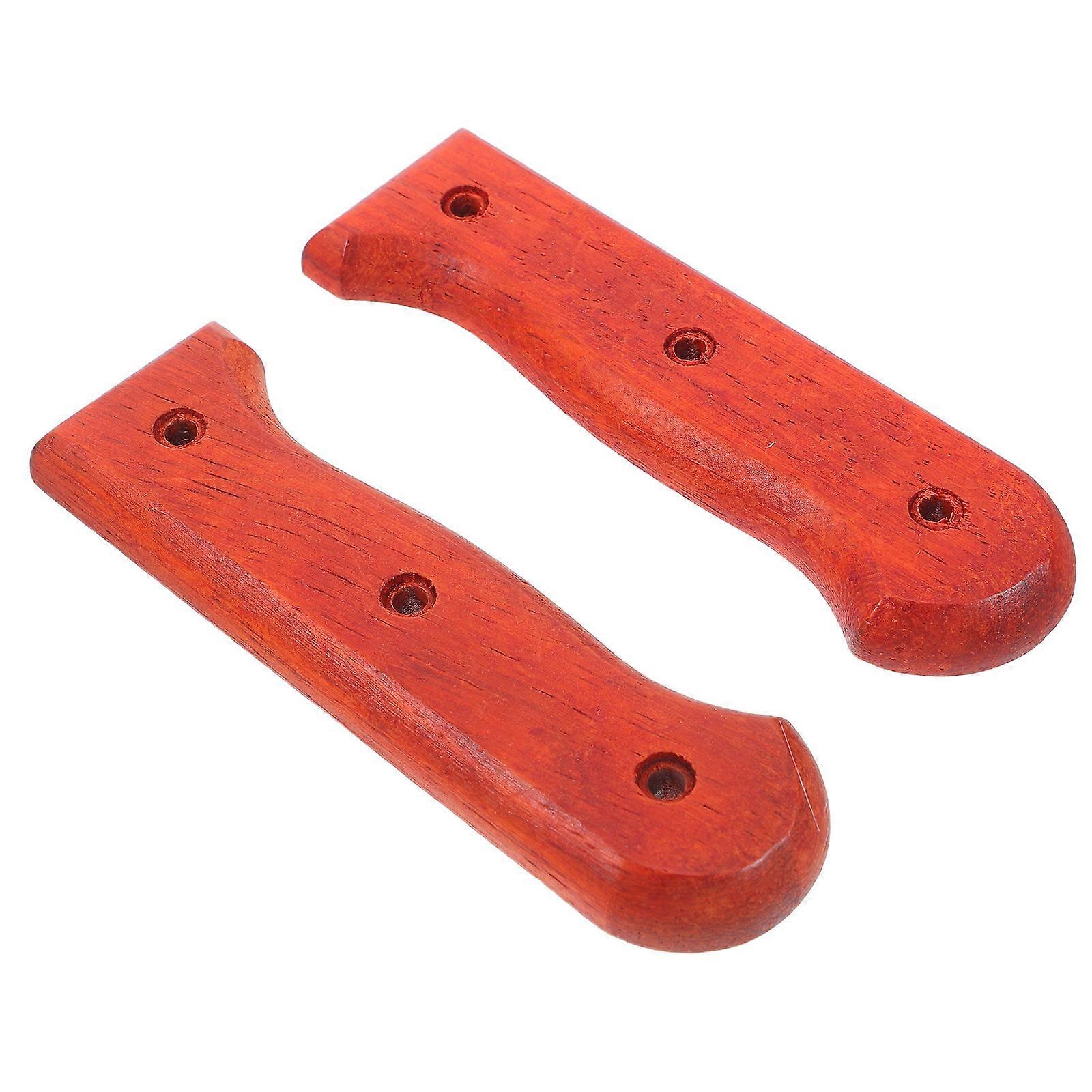Wooden Handle Red Pear Wood for Grip 1Pair Replacement