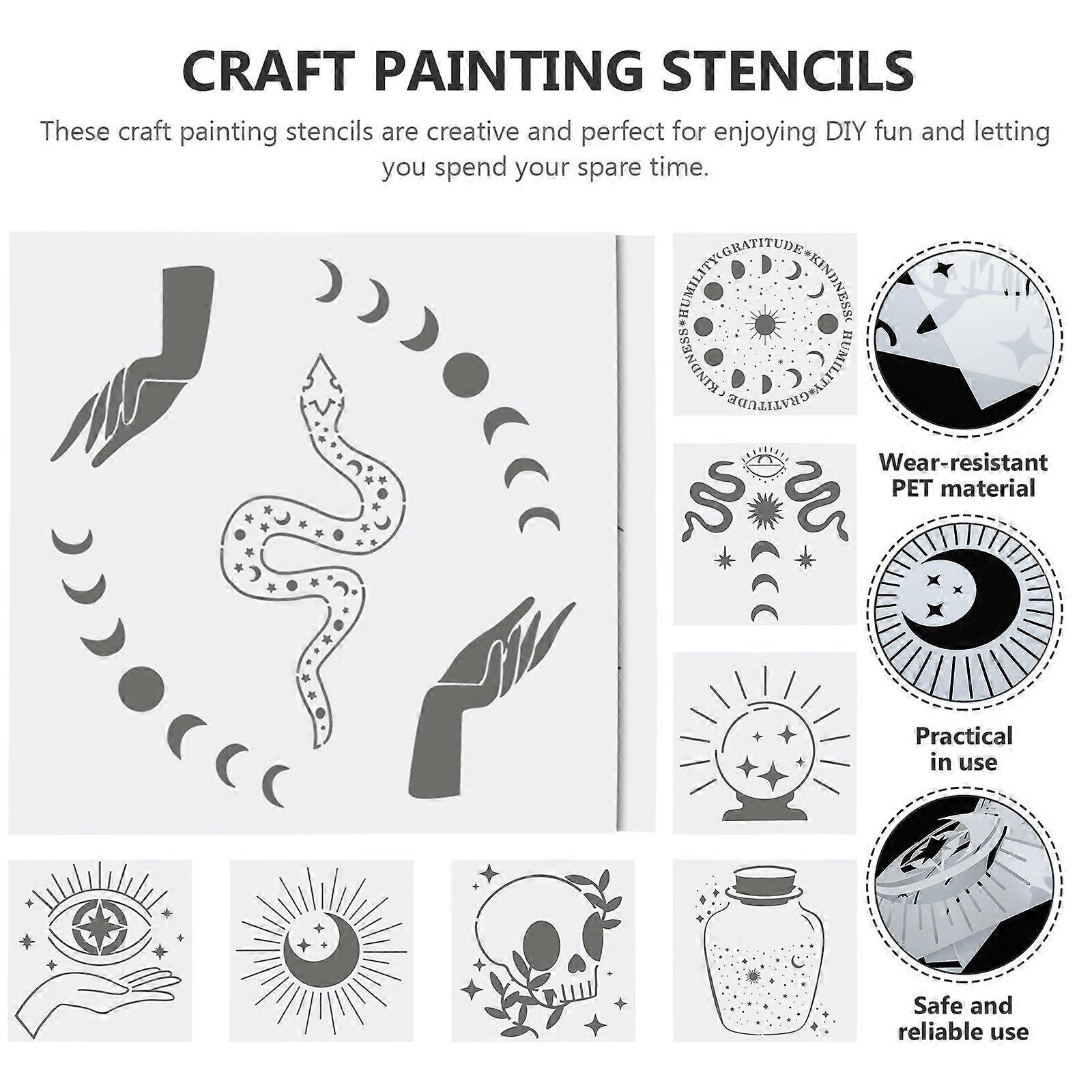 Painting Templates 9Pcs DIY Mysterious Drawing Stencils for Painting