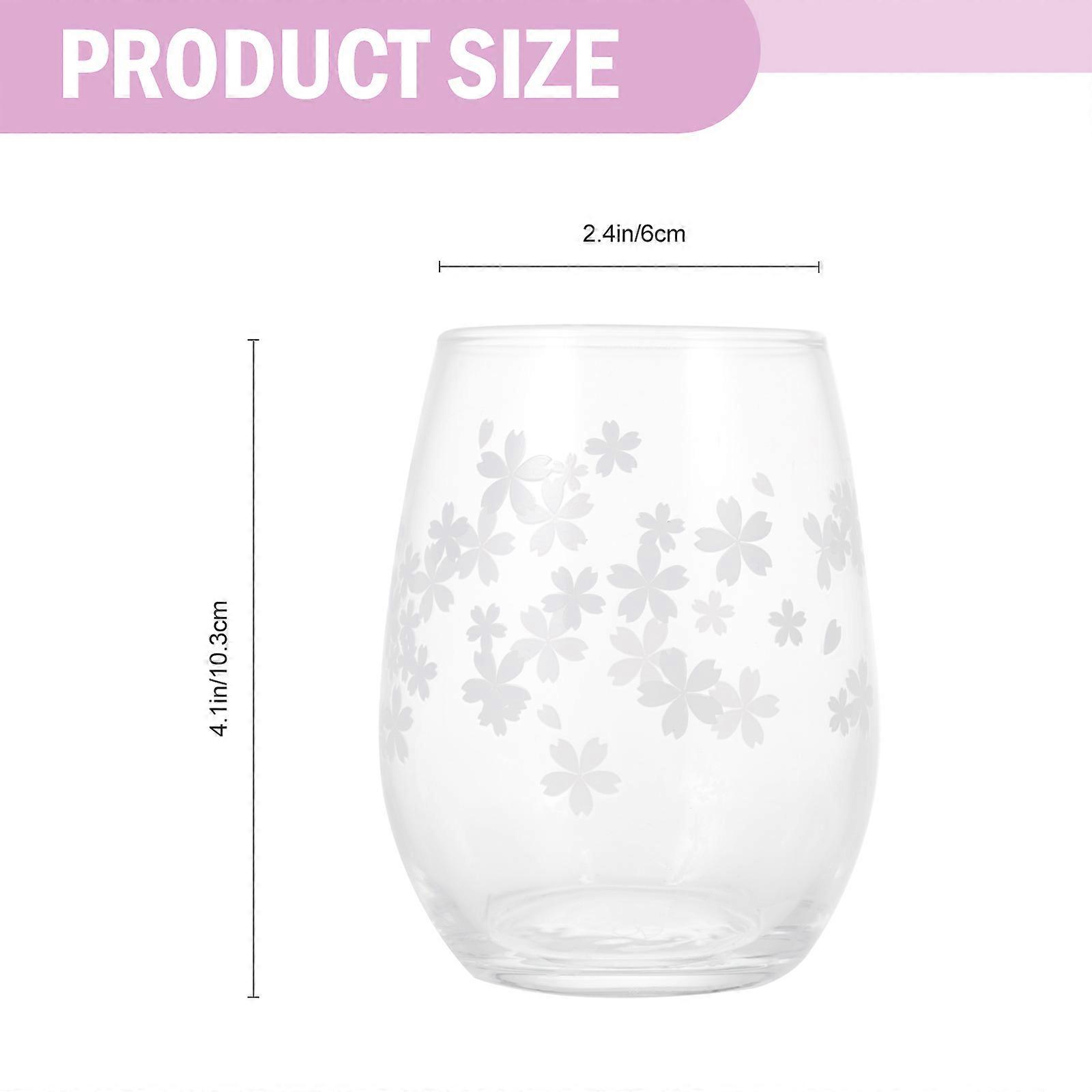 Glass Cup Cherry Blossoms Color Changed Cup for Household Drinking 1Pcs