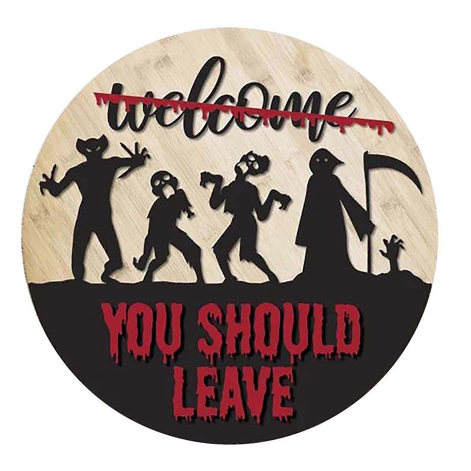 Scary Halloween Door Decoration Sign Lightweight Hanging Door Decoration for Door