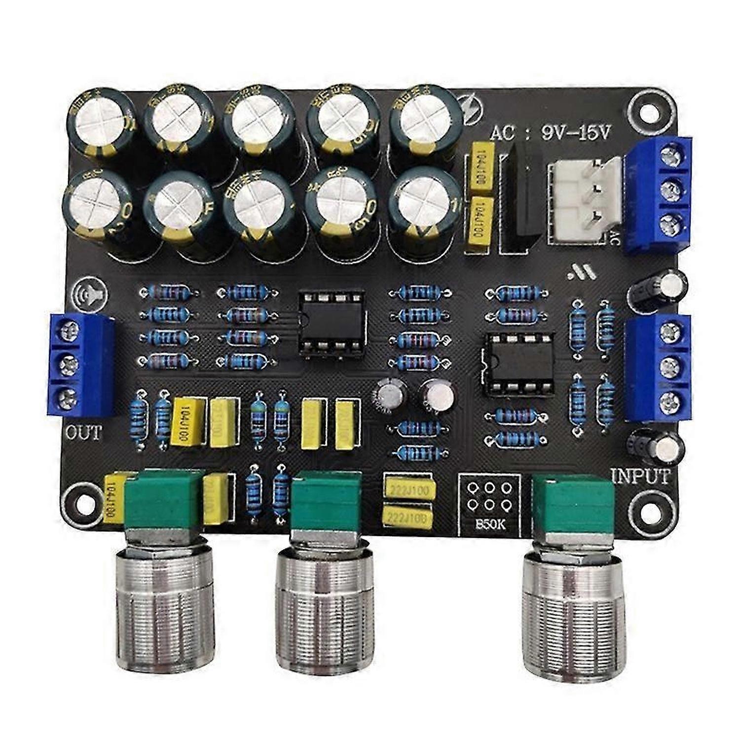 مزدوج NE5532 قابل للاستبدال لهجة Preamp Board الصوت الثلاثي باس تعديل المعادل المكبر للصوت C