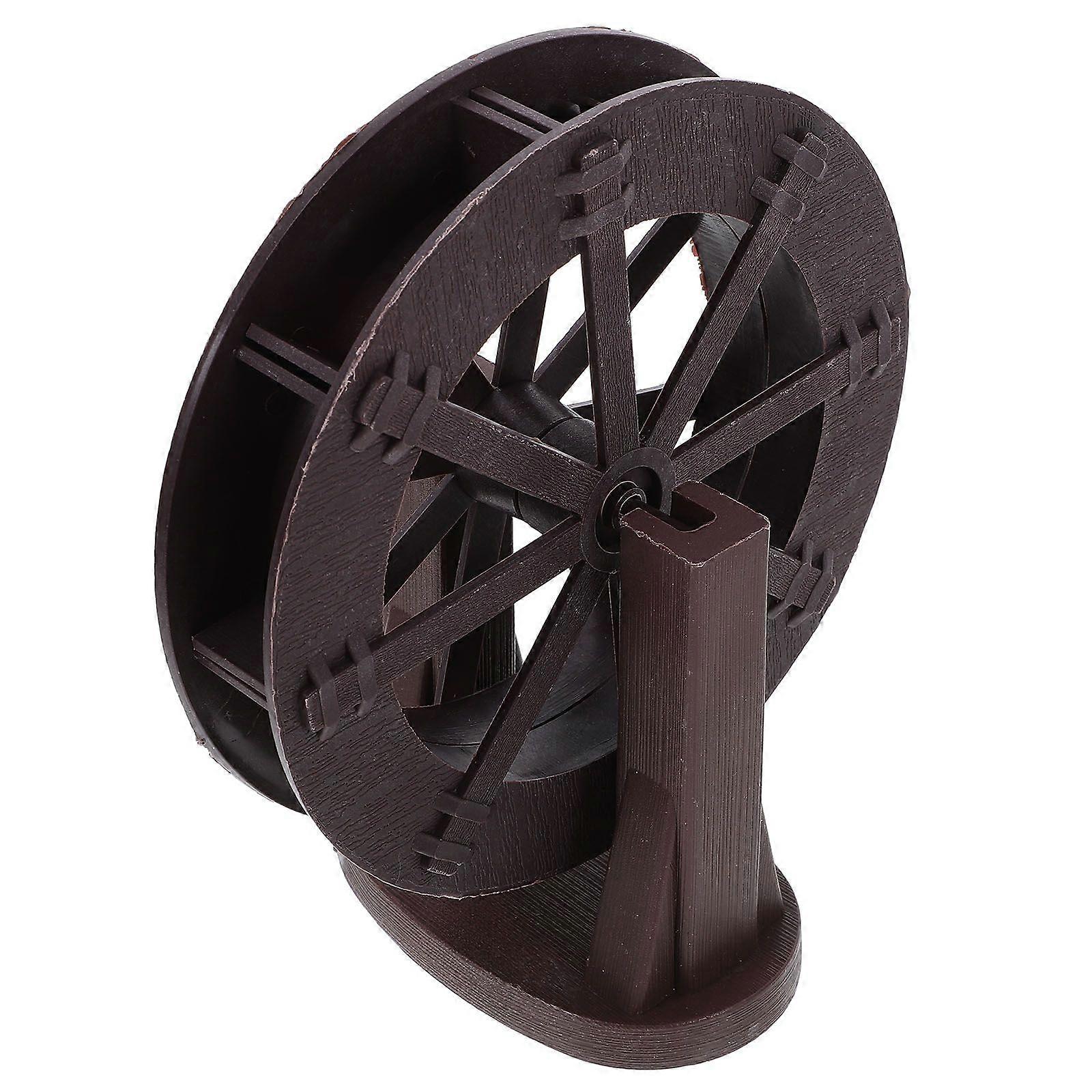 DIY Waterfall Fountain Accessory Water Wheel with Bracket Scene Layout Ornament Random Style