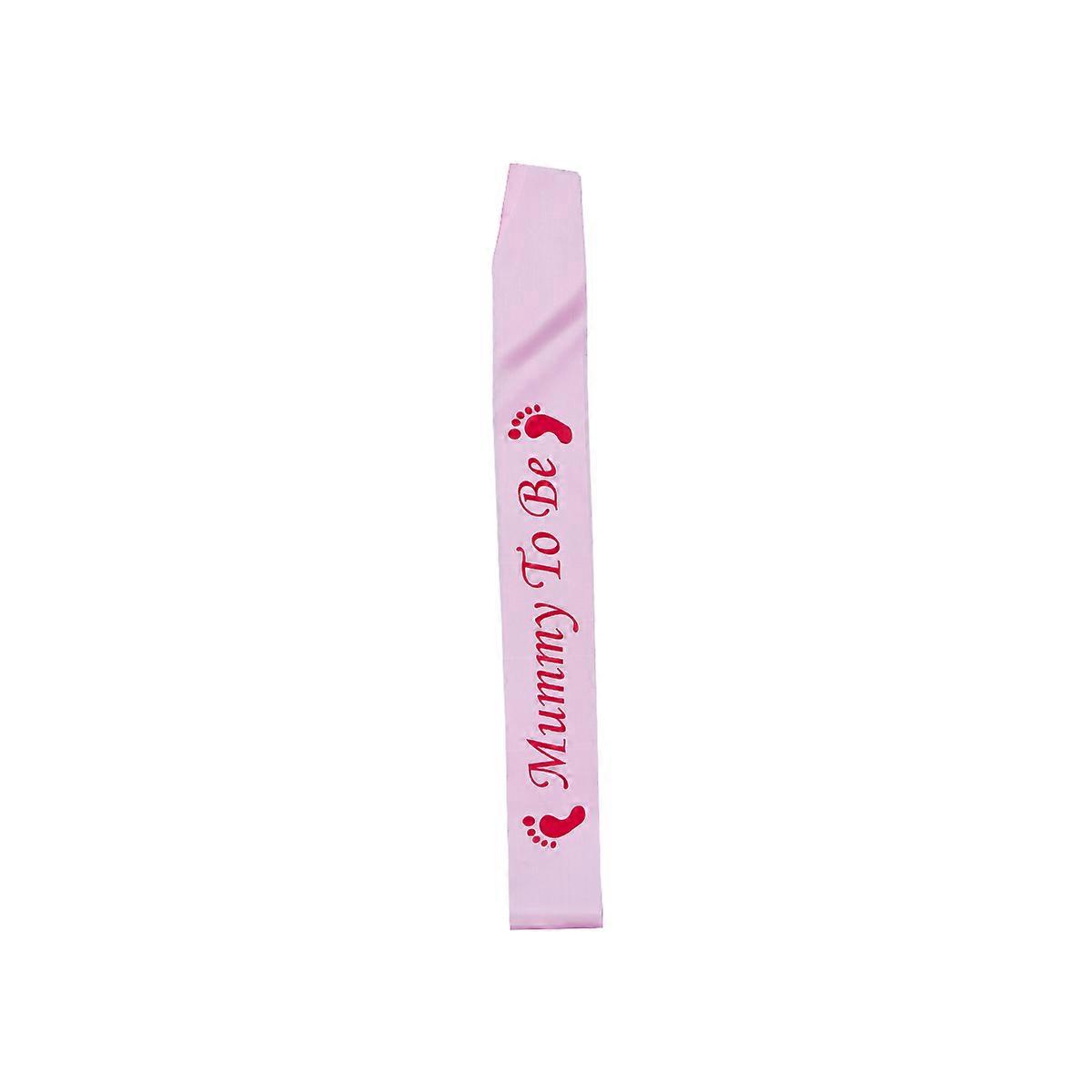 Baby Shower Sashes Satin Shoulder Strap for Party Use Pink Ribbon