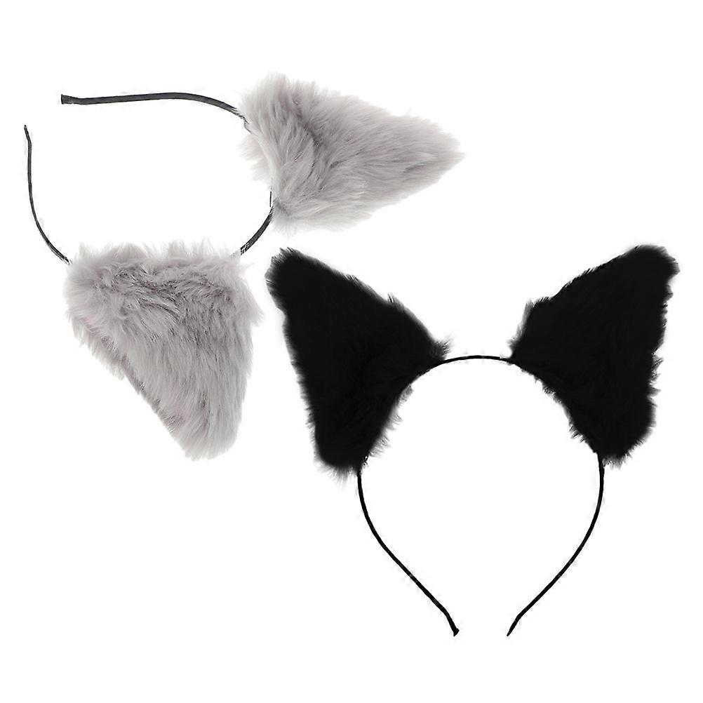 Plush Cat Ears Headband for Party 10Pcs Soft and Comfortable Animal Ears