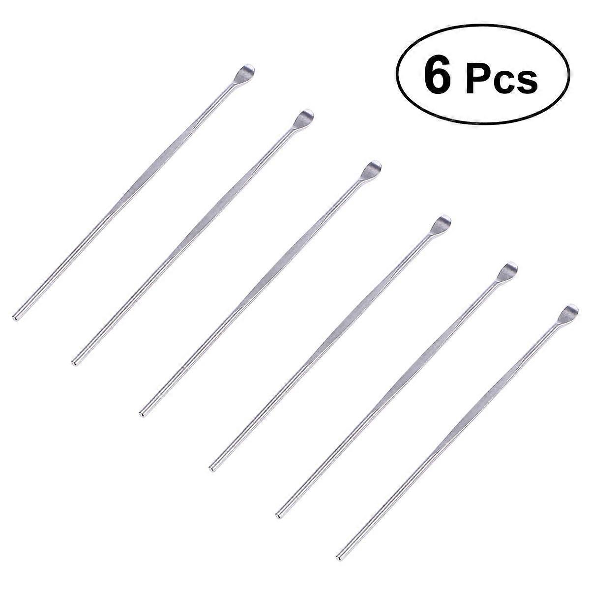 DSH   6pcs Stainless Steel Earpicks Curette Ear Wax Remove Tool