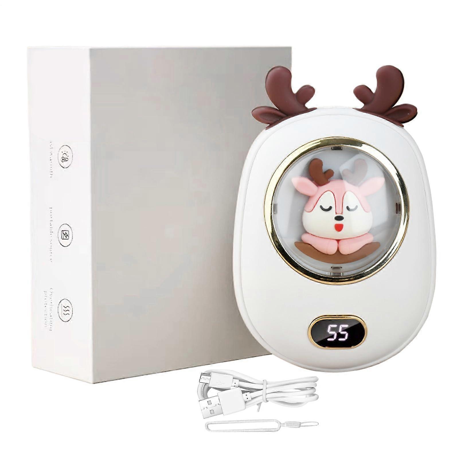 Rechargeable Hand Warmer 2In1 Deer Digital Display USB FastCharging Cold Weather Warmer for Cycling Hiking