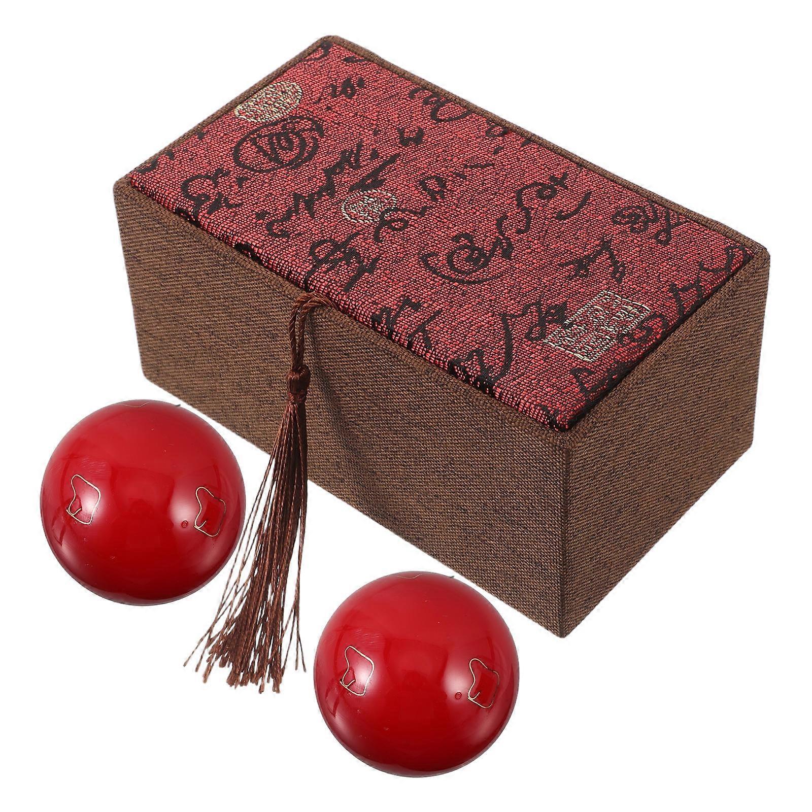 Portable Red Hand Exercise Massage Balls Chinese Handballs for Hand Strength 4Pcs