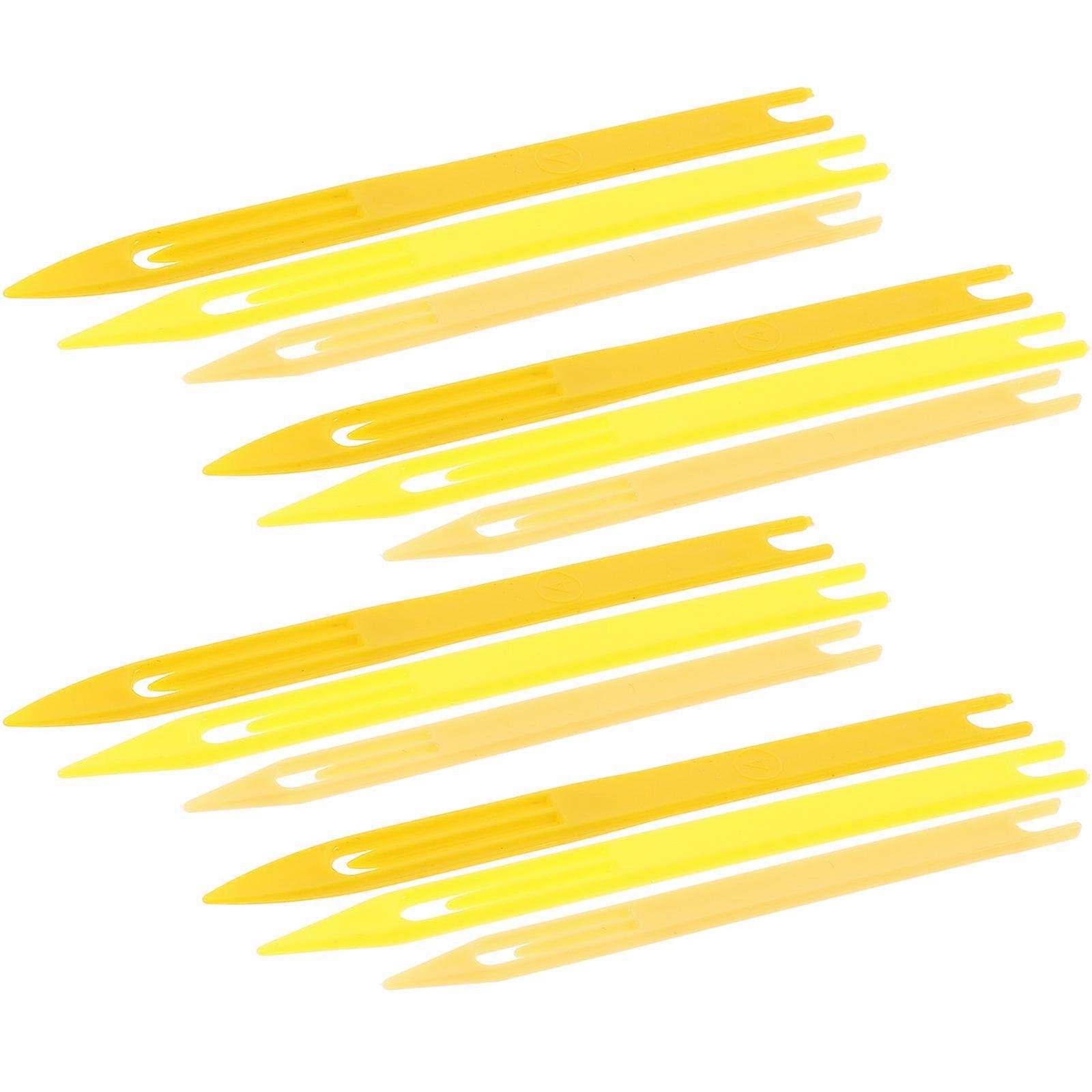 Fishing Netting Needle Repair Kits Durable Netting Needles For Fishing Enthusiasts Yellow Plastic Reusable Netting Shuttle Set 20Pcs