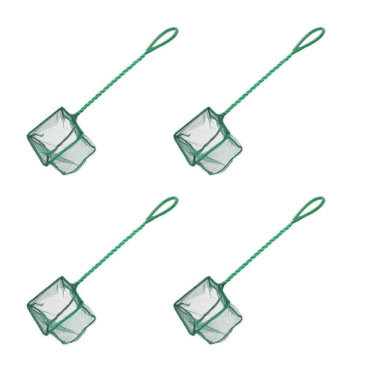 Mini Fishing Net Portable Net for Aquarium Fish Catching 12Pcs Green