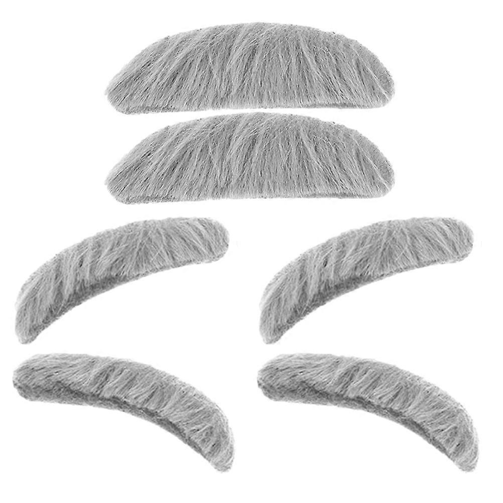 Self Adhesive Fake Mustaches and Eyebrows for Cosplay 2Sets Costume Props