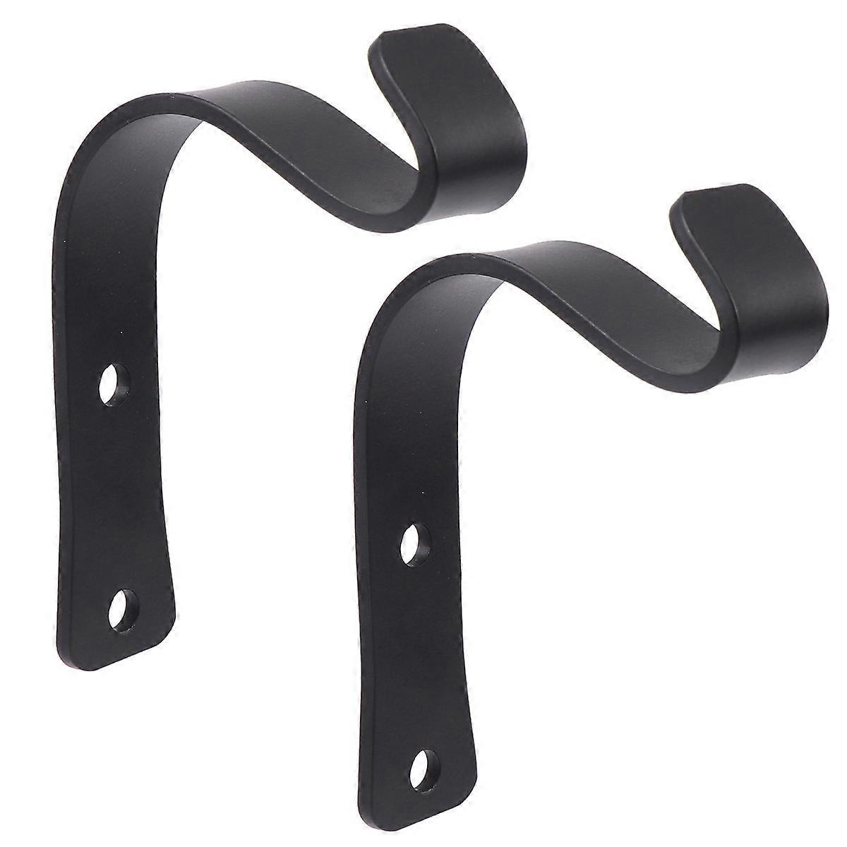 Iron Wall Hanger Clothes Hook for Home Use 4Pcs Black Single Hooks