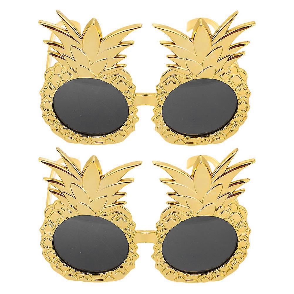 Hawaiian Theme Eyewear Pineapple Shaped Sunglasses for Party Use 4Pcs