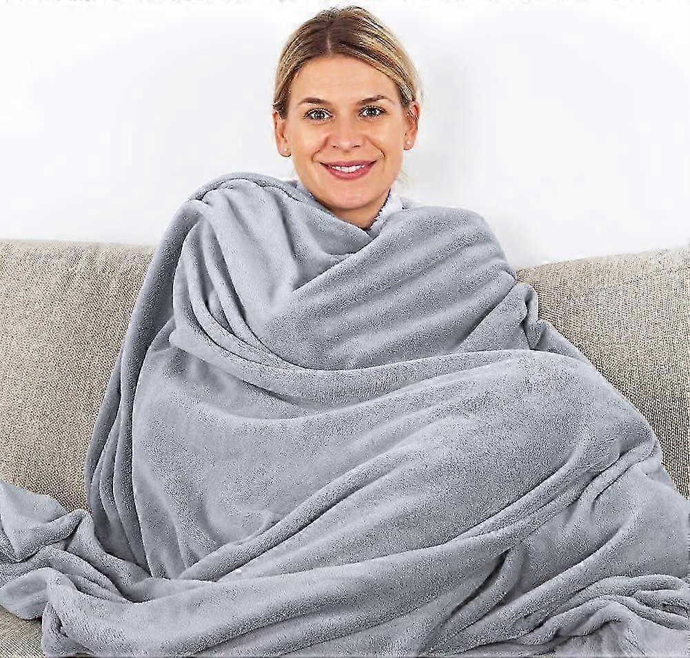 Kuscheldecke Grau 150x200 cm Wohndecke Fleecedecke extra Weich & Warm Sofadecke/Couchdecke Flauschige Decke Mikrofaser Bettberwurf Tagesdecke