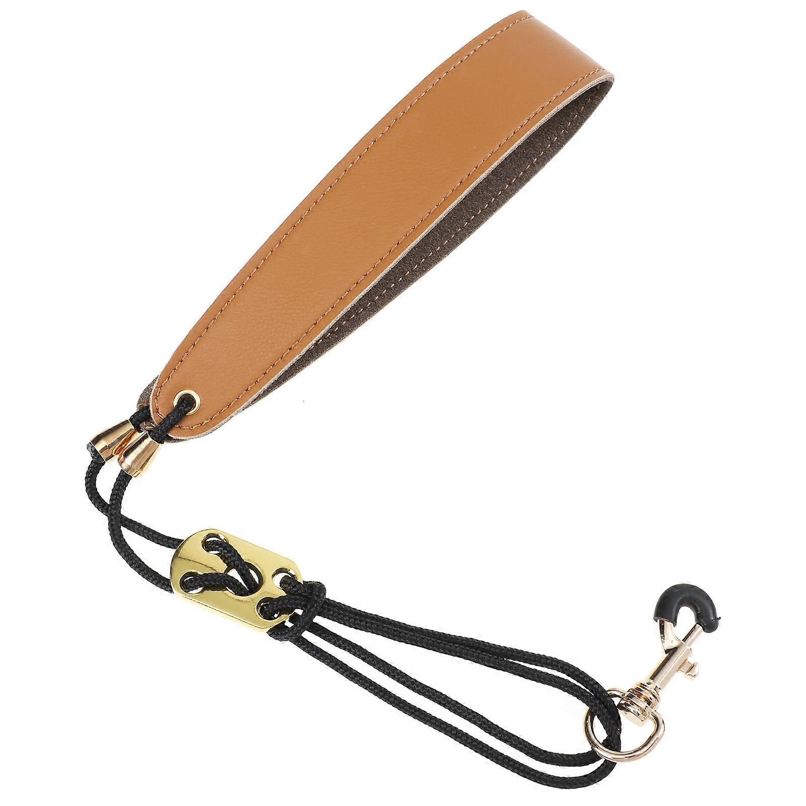 Durable Saxophone Strap Rectangular Shape Brown Color For Playing Performance Practice 1Set