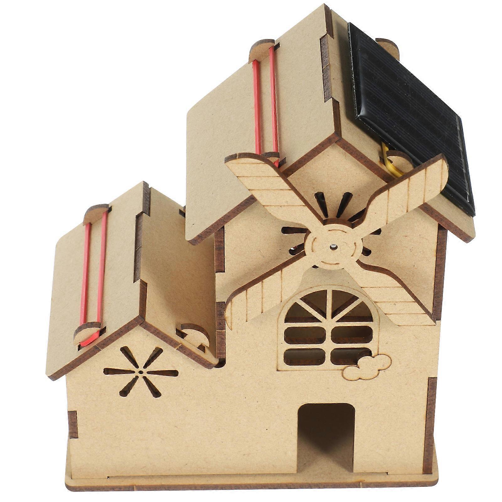 Solar Power Windmill House Model for Kids Educational Toy 5Sets