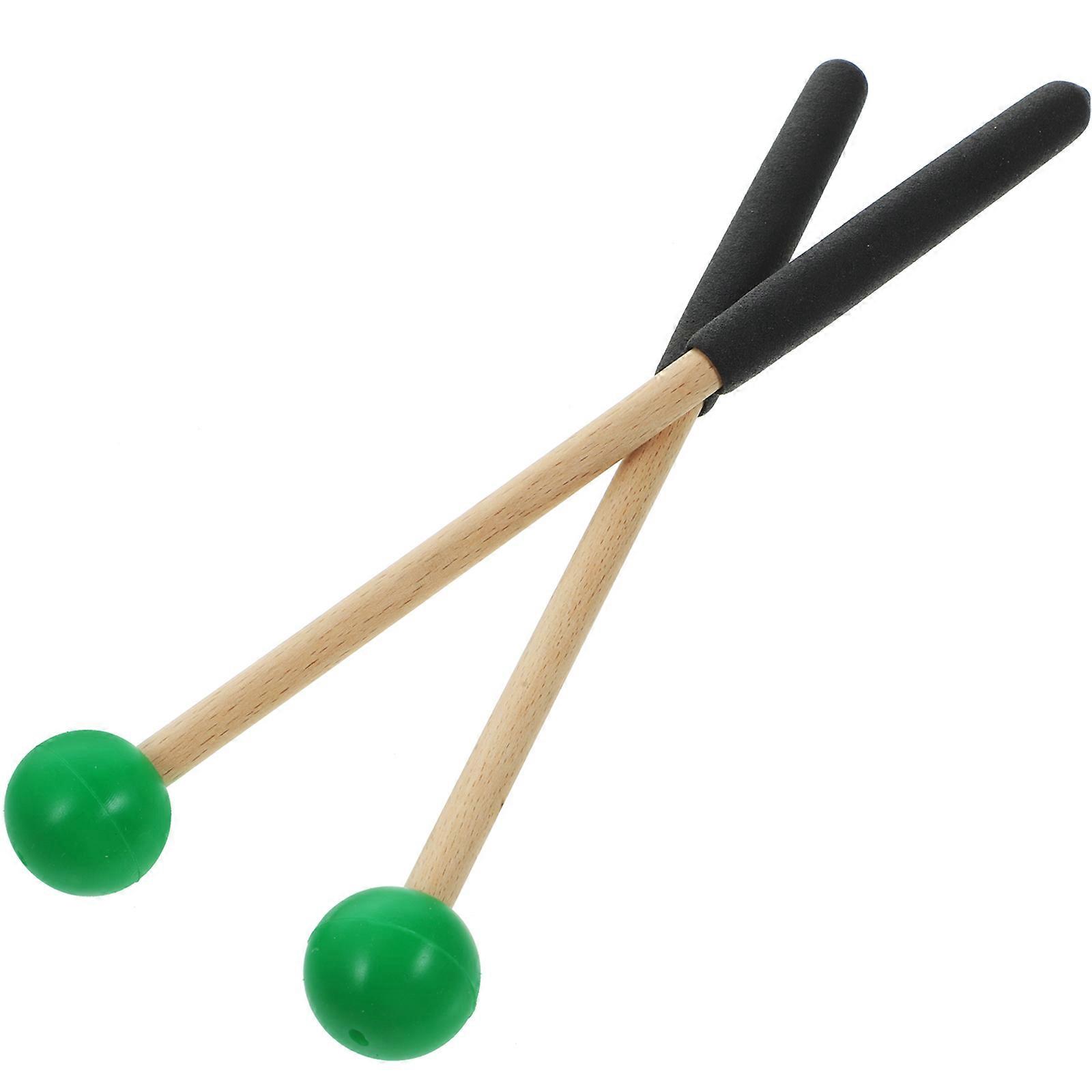 Drum Stick Tongue Drum Mallets for Practice 3Pairs Green Wood Handle