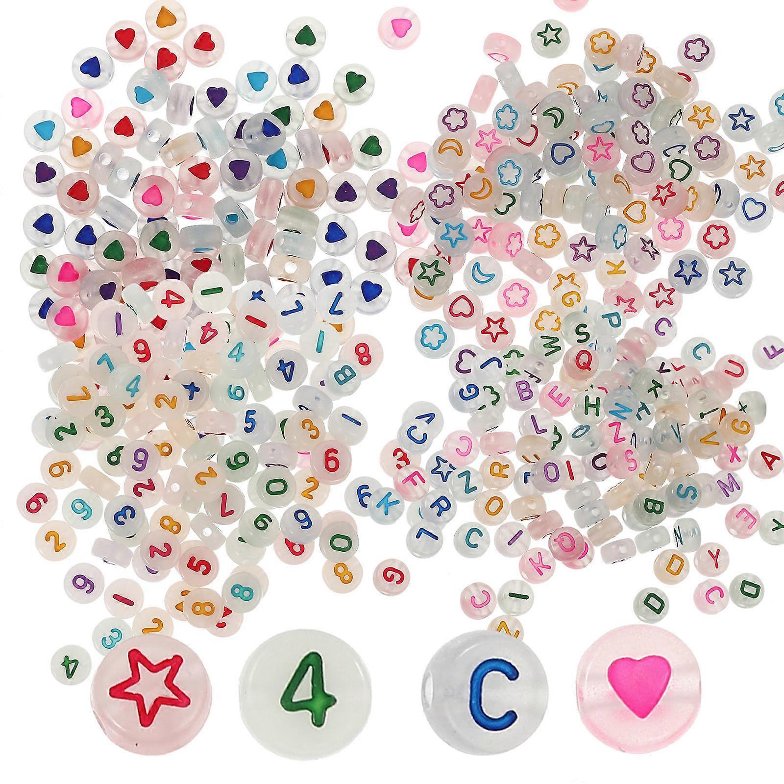 DIY Colored Acrylic Beads for Bracelet Creation with Luminous Glow 4 Bags