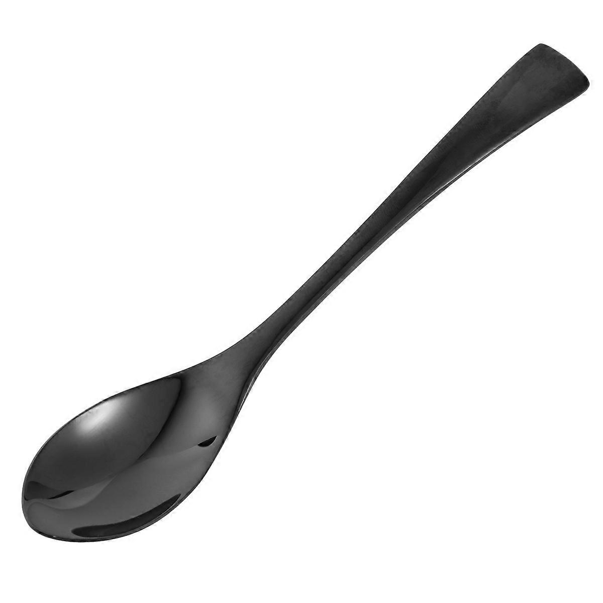 Metal Tableware 4Pcs Black Teaspoon Ideal For Commercial Use Simple Design Mirror Surface