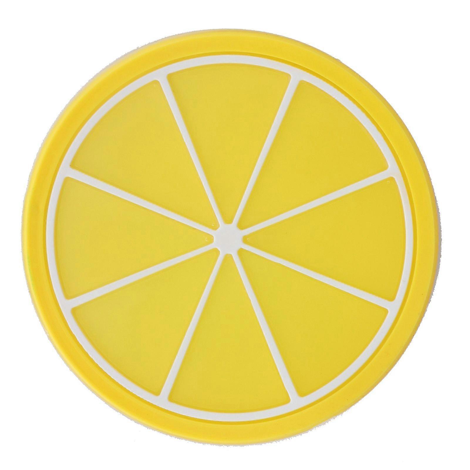 Fruit Shape Coaster Tableware Placemat Silicone Cup Drinks Holder Mat Kitchen AccessoriesLemon