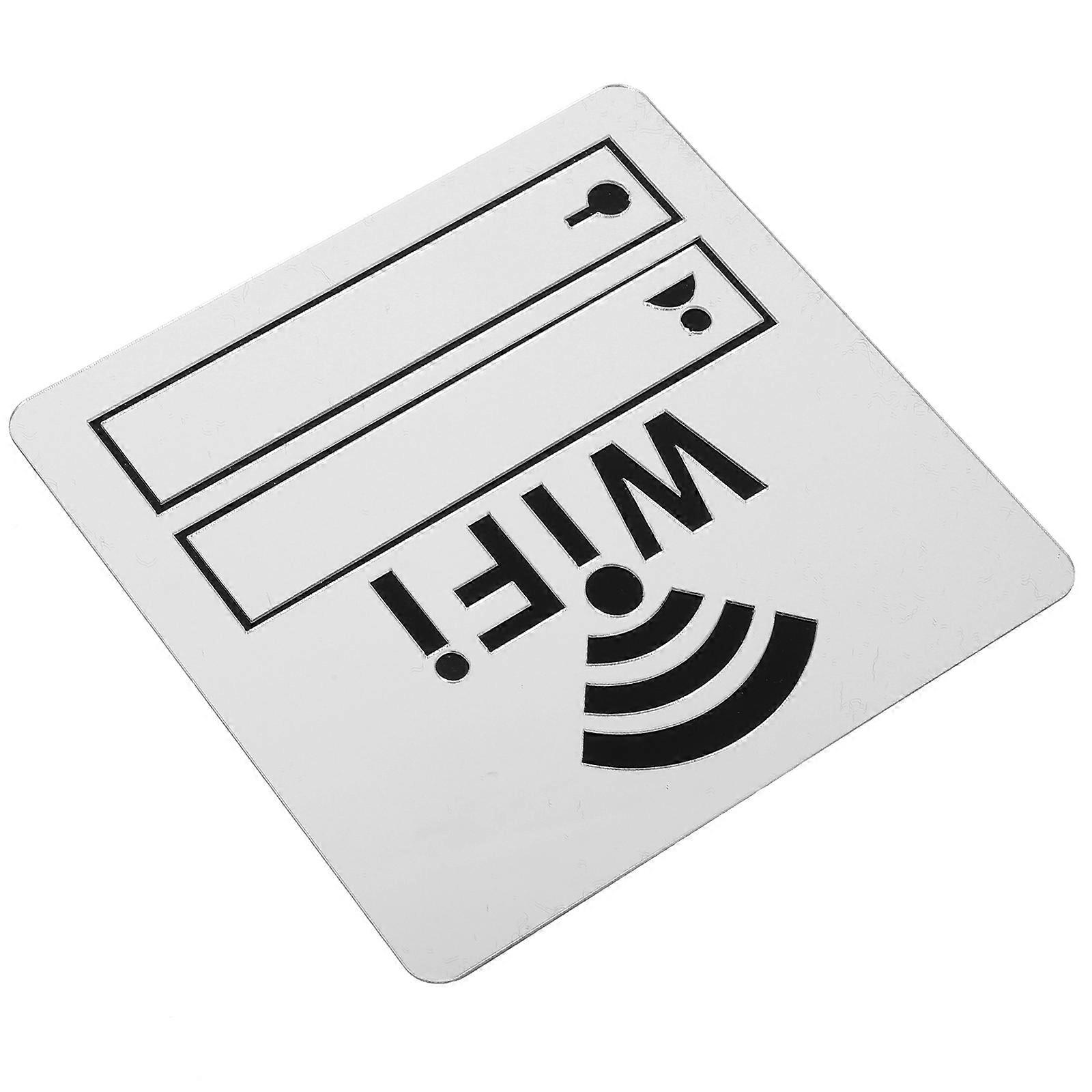 2Pcs Silver Acrylic Wifi Sign Displaying Wifi Password Ideal For Home Decor And Office Decoration 10X10CM