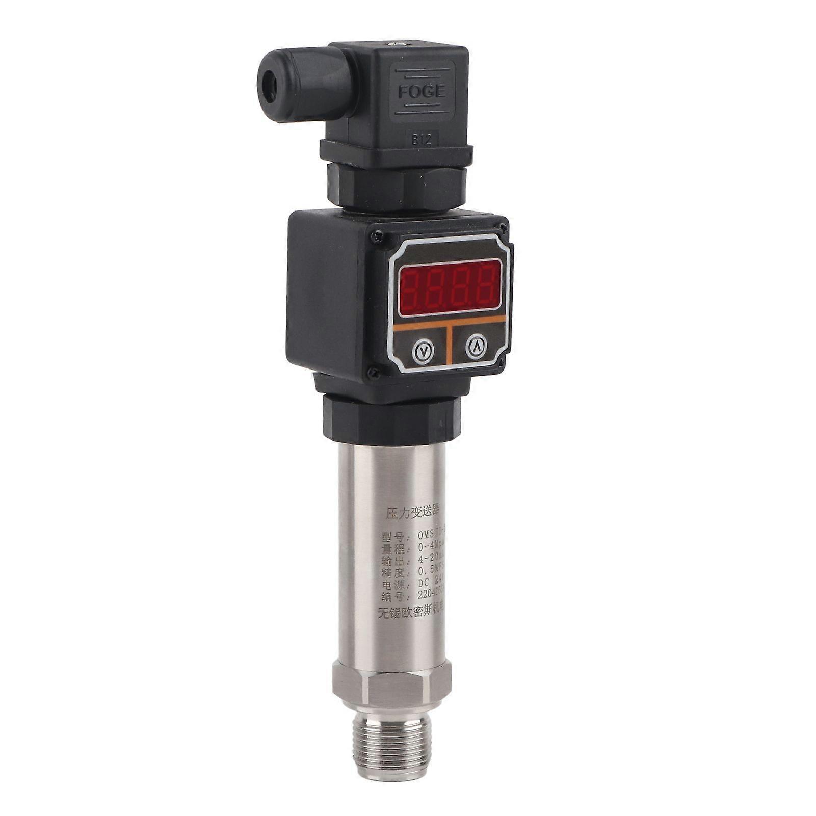 Pressure Transmitter Digital Display Small Transducer Sensor 04Mpa 420mA DC24V OMSJDXQYHX01