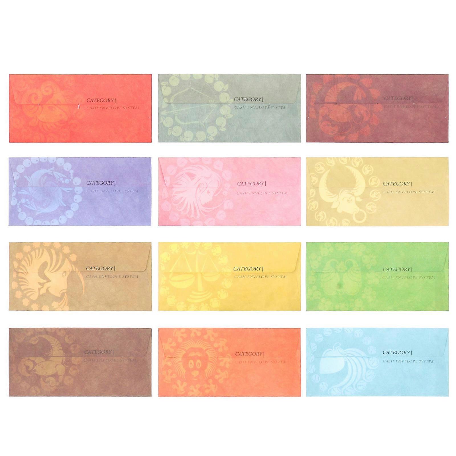 Money Envelopes Cash for Budget Tracking 12Pcs Assorted Set