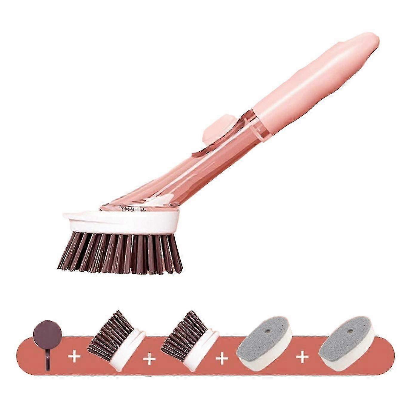 For 2024 4 Pack Replaceable Brushes Dishwashing Brush Refills, 3 In 1 Sponge And Bristle Brushes For Dishwash for Efficient Cleaning