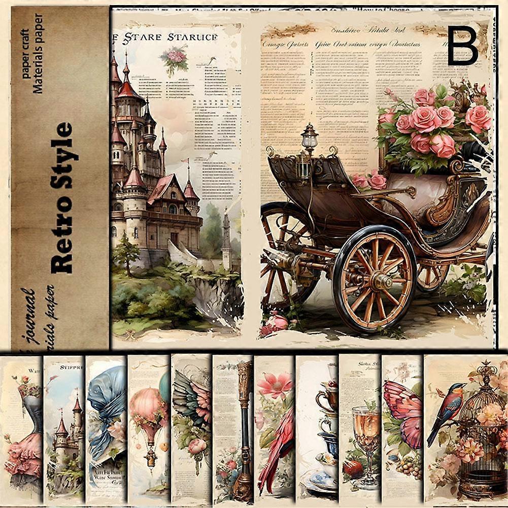 Vintage Style Handmade Paper Set 10 Sheets for Crafting Scrapbooking and Gift Wrapping Decorative DIY Projects