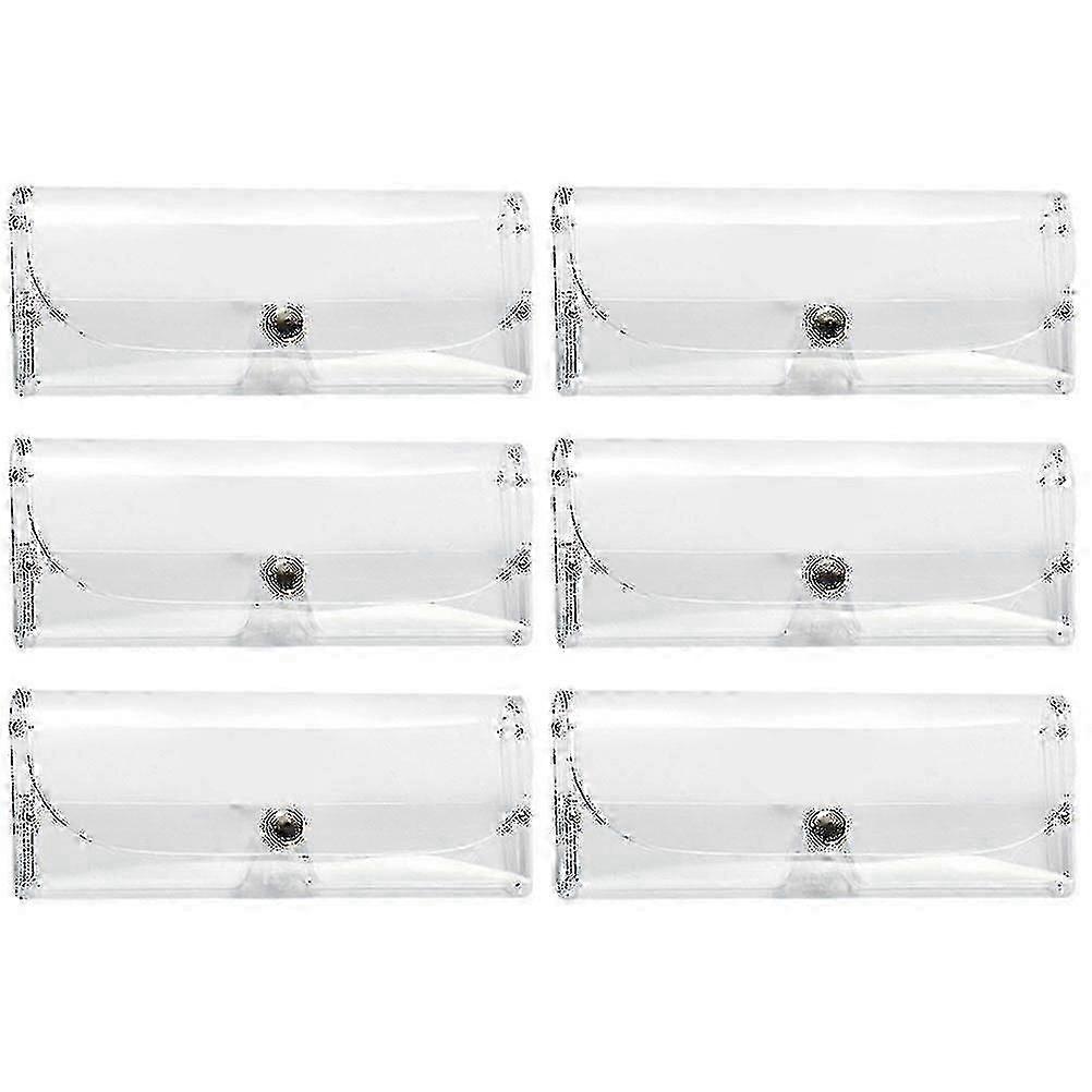 6pcs Clear Glasses Case Sunglasses Storage Case Sunglasses Boxes Snap Glasses Case
