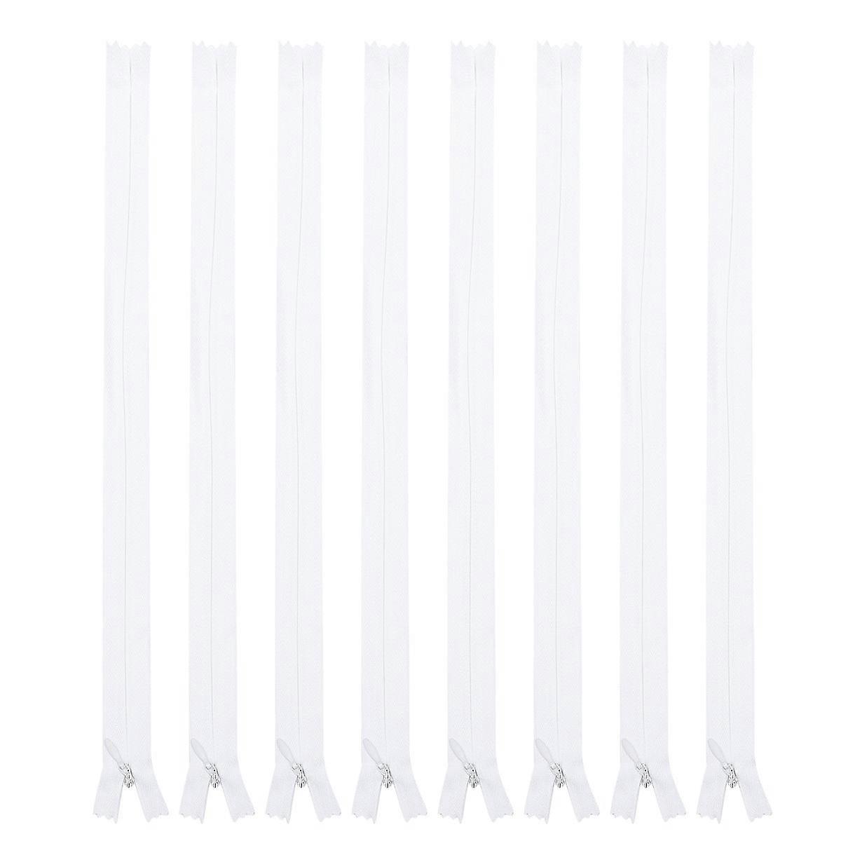 100PCS Closed Tail Nylon Zipper Smooth Self-locking Pants Zipper Sturdy Laundry Zipper Multi-purpose Pen Bags Zipper for Home Store (White Net 30cm Lo