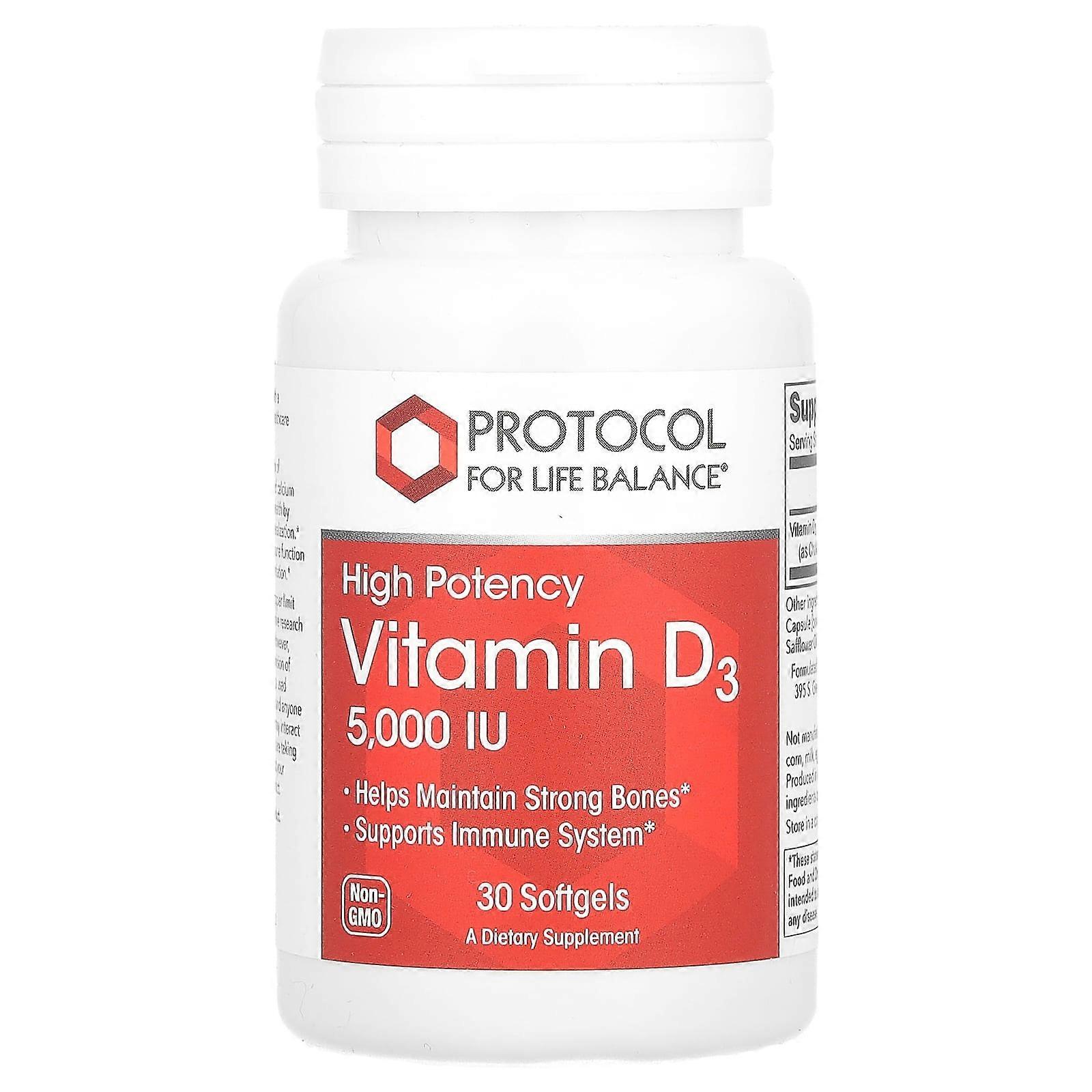 Vitamin D3, High Potency, 5,000 IU, 30 Softgels
