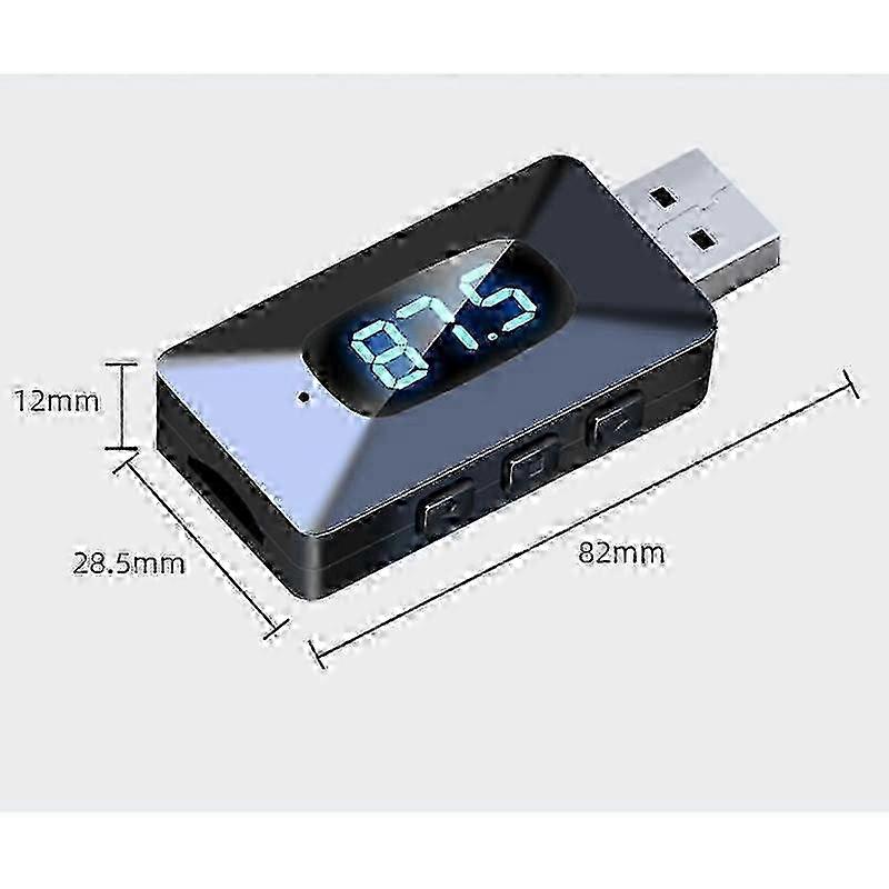4-in-1 Mini Car Bluetooth 5.4 Receiver FM Transmitter AUX 3.5 Audio Adapter with LED Display TF Card Handsfree Call Car BT Kit Wireless For Fm R miao8
