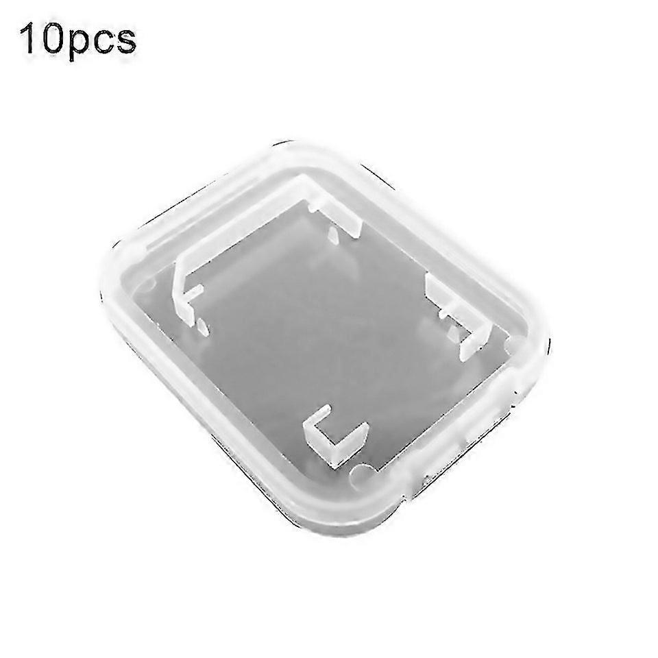 For 10pcs Lightweight Clear Standard Sd Sdhc Memory Card Case Storage Holder Box Jikaix Crafted With