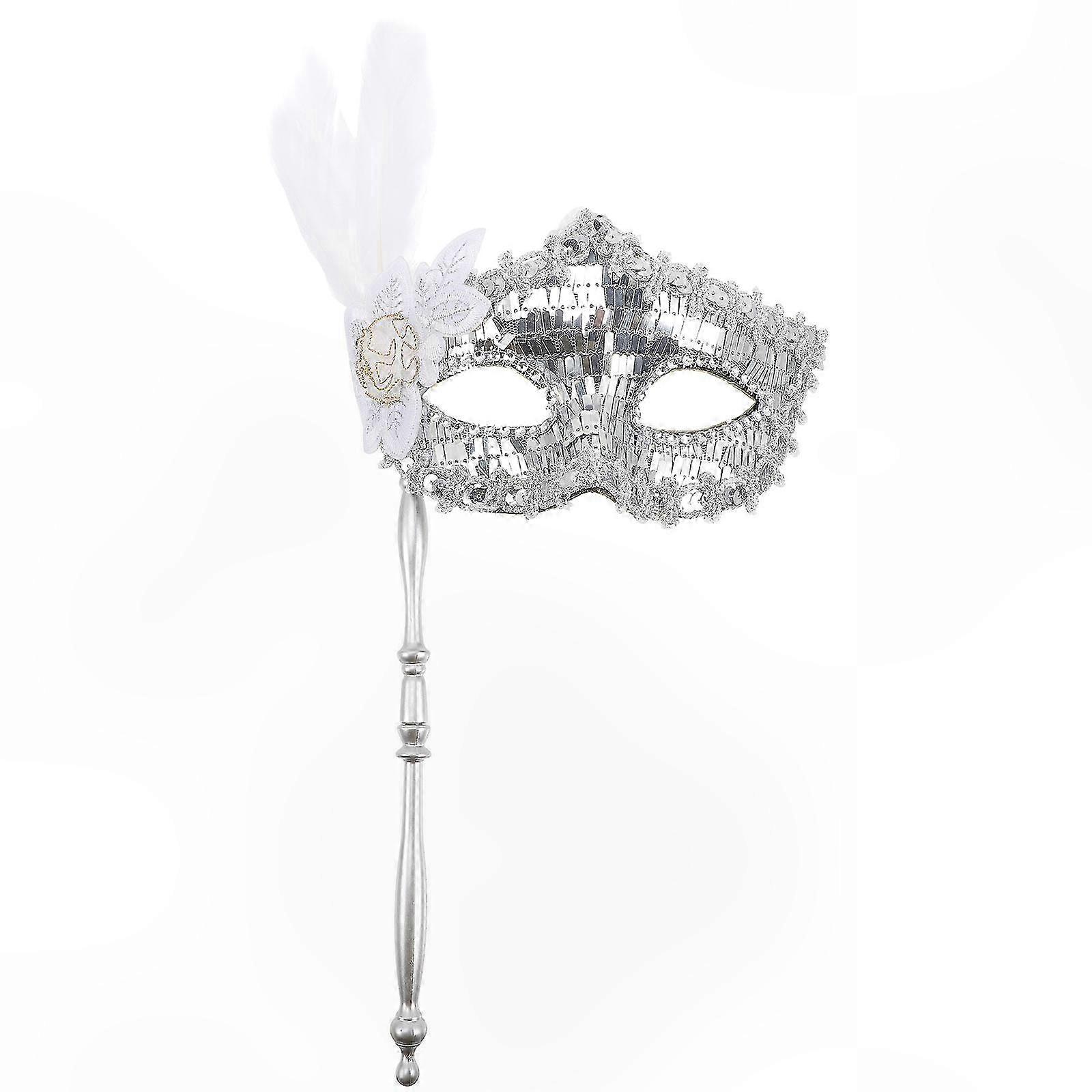 Decorative Mask on Stick for Carnival and Fancy Dress Parties