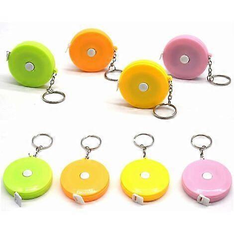 8 Pieces Tape Measure Keychain Mini Portable Retractable Ruler for Measuring